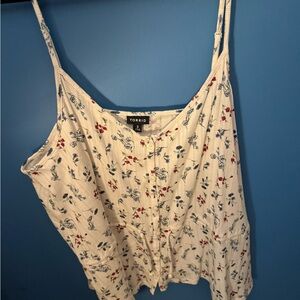 Torrid Floral Camisole - Cream with Blue and Red